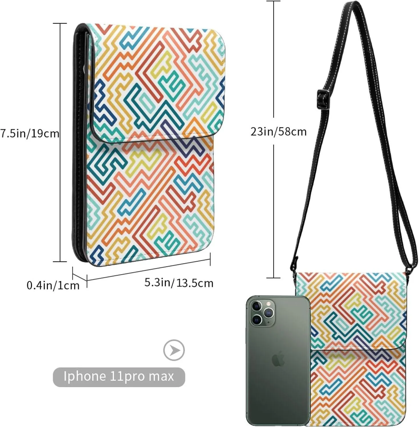 Mmm Fight Womens Crossbody Bags Flower Pattern Phone Bag Wallet Purses Adjustable Strap