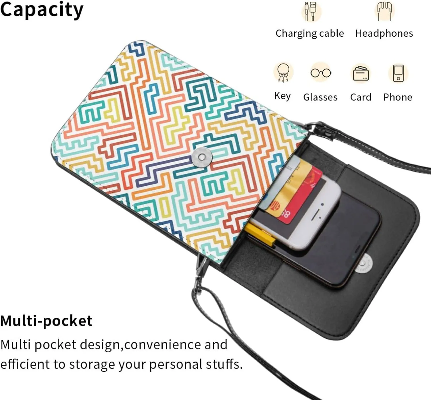 Mmm Fight Womens Crossbody Bags Flower Pattern Phone Bag Wallet Purses Adjustable Strap