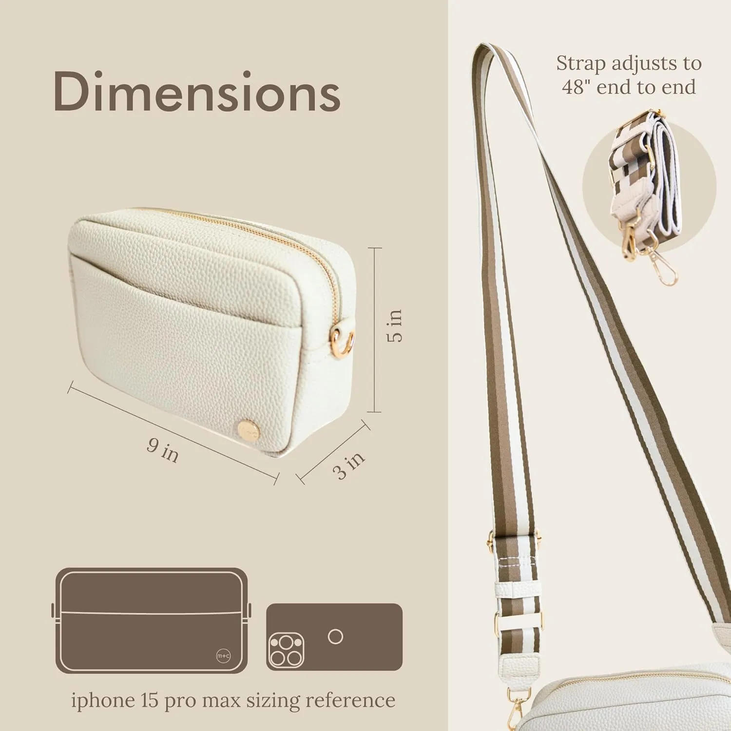 Modern Chic Crossbody Bags for Women - Willow Convertible Crossbody Purse, Vegan Leather Shoulder or Belt Bag with Strap