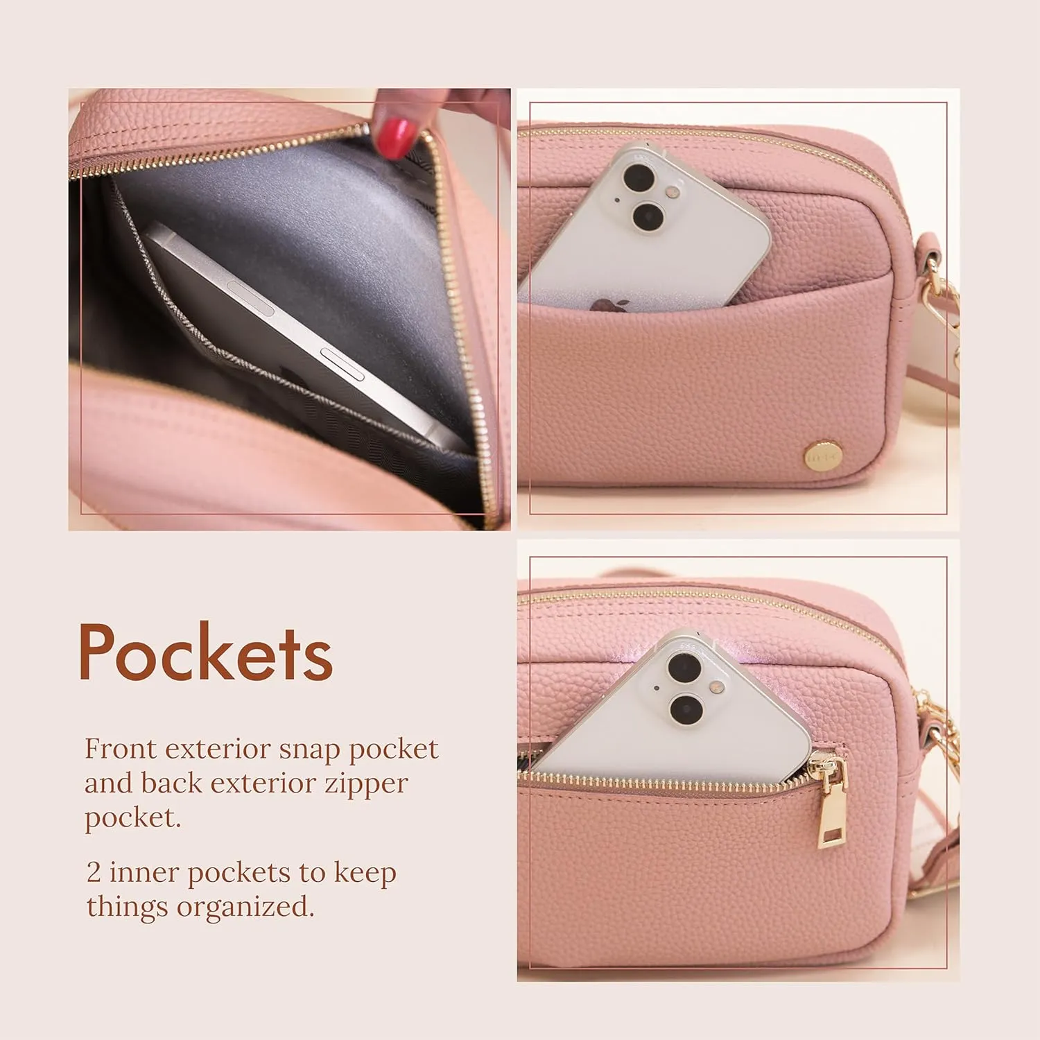 Modern Chic Crossbody Bags for Women - Willow Convertible Crossbody Purse, Vegan Leather Shoulder or Belt Bag with Strap