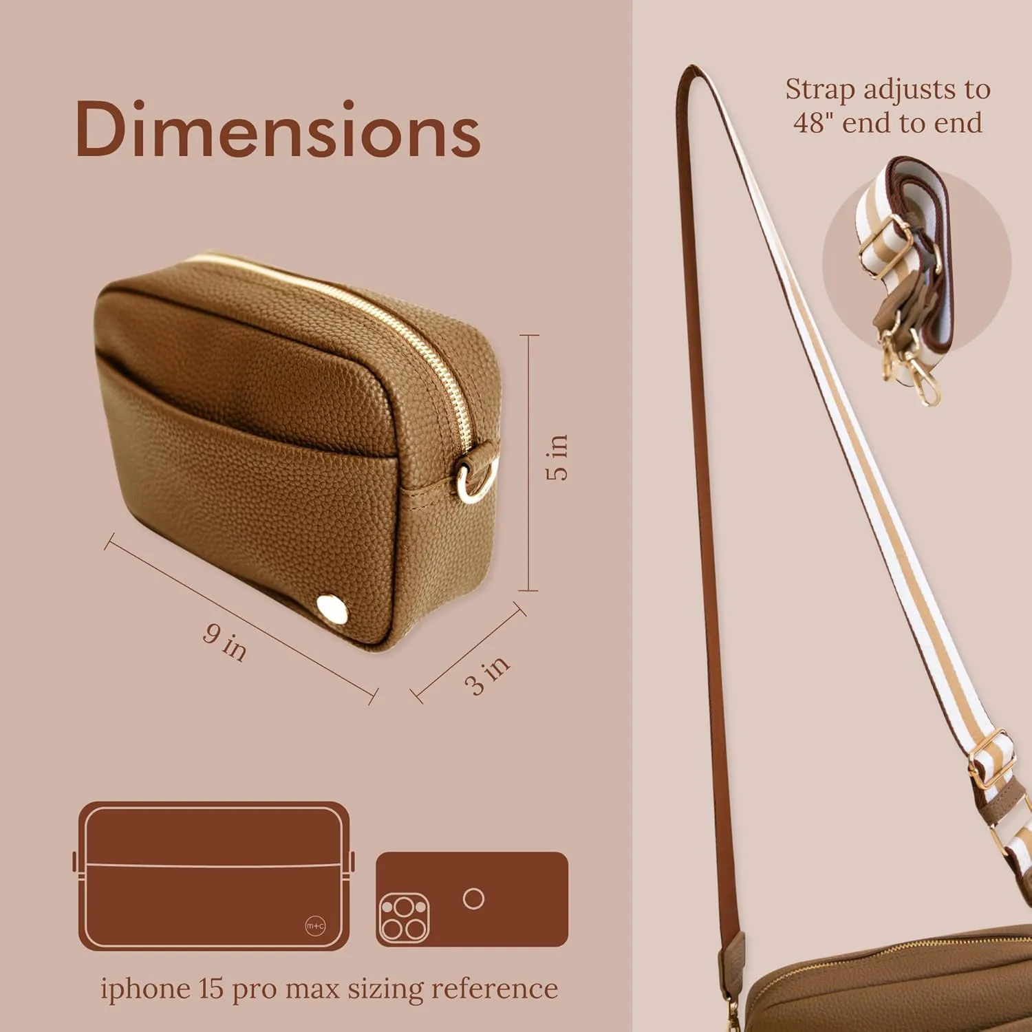Modern Chic Crossbody Bags for Women - Willow Convertible Crossbody Purse, Vegan Leather Shoulder or Belt Bag with Strap