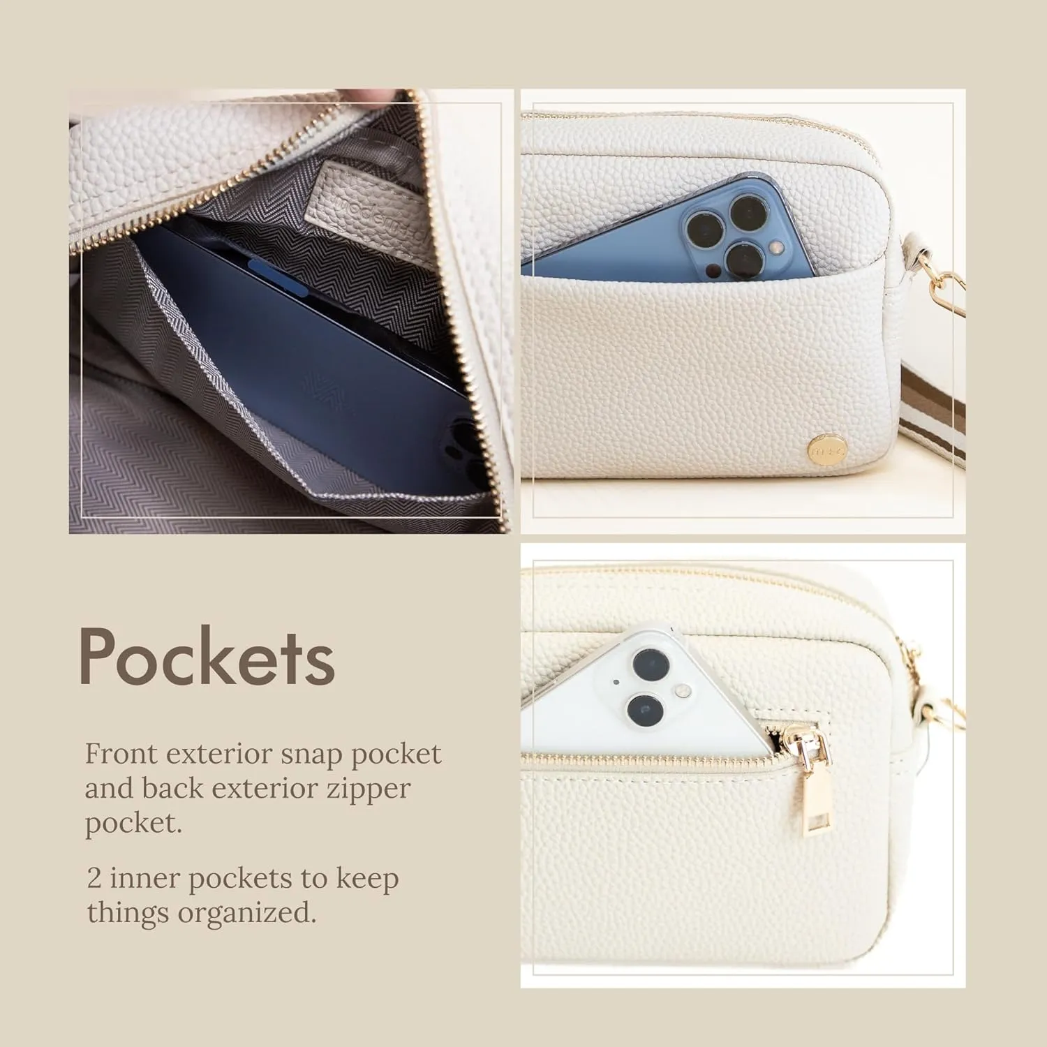 Modern Chic Crossbody Bags for Women - Willow Convertible Crossbody Purse, Vegan Leather Shoulder or Belt Bag with Strap