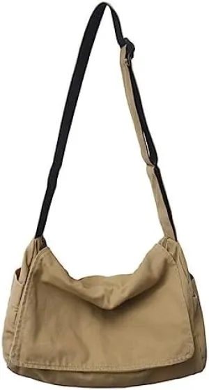 MOLERFO Messenger Bag for Women Canvas Crossbody Bag Vintage Crossbody Bags Aesthetic Tote Bag Cute Tote Bag