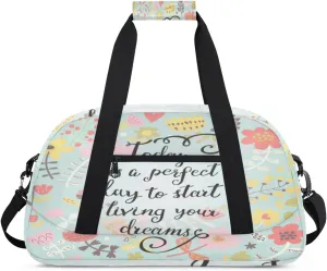 Motivational Quotes Kids Overnighted Duffel Bag Carry-On Size & Ideal for School Practice or Weekender Travel with Zip and Shoulder Stra for Boys & Girls