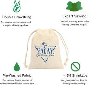 MS Vacay Hangover Kit printed Party Favor bags - Cotton Drawstring closure - Bachelorette hangover kit - Hangover Recover Kit Wedding Party Gift Bags - 5 * 7 Inch bags Set of 10