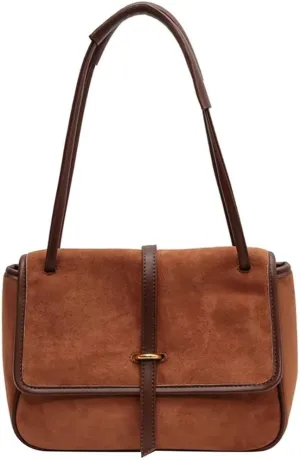 Mudono Handbags for Women Soft Suede Tote Bag Spacious Square Shoulder Purse Vintage Crossbody Messenger Satchel