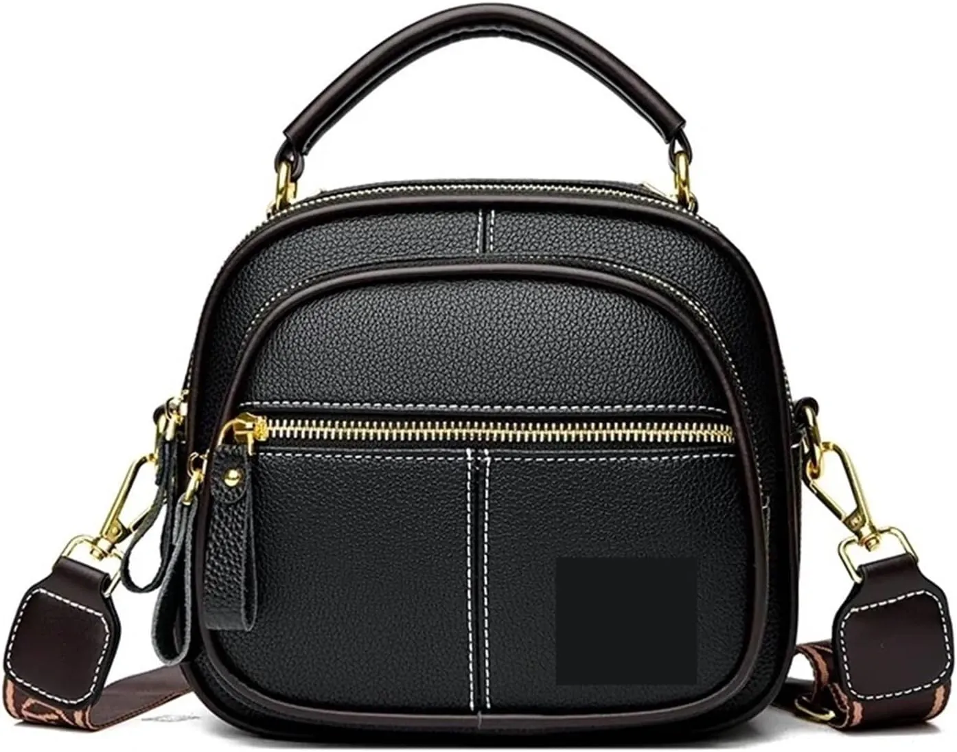 Multi Compartment Leather Crossbody Bag Multifunctional Adjustable