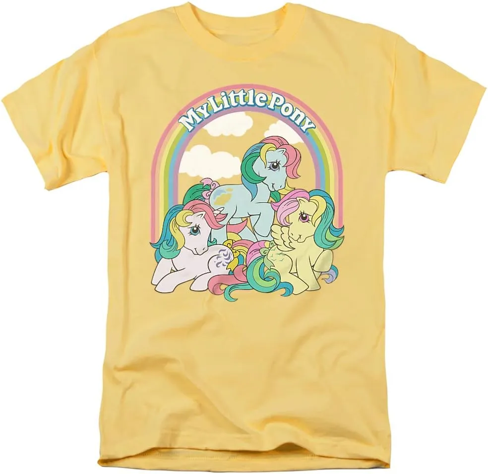 My Little Pony Retro Under The Rainbow Unisex Adult T Shirt for Men and Women