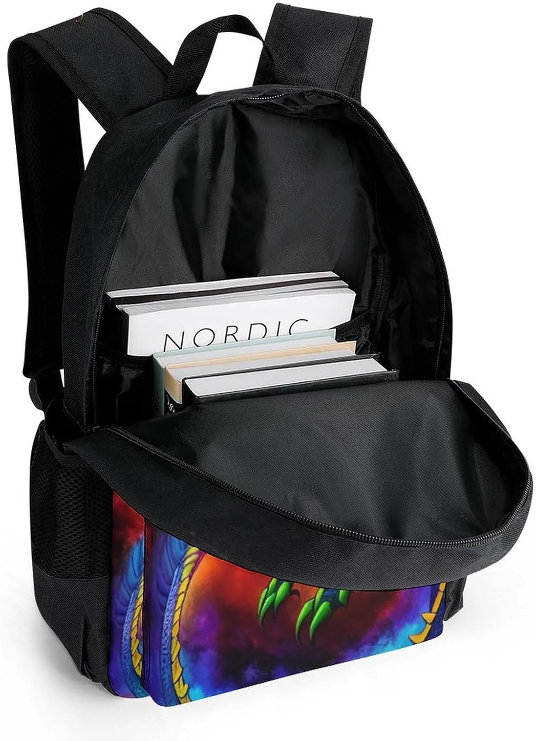 Mystery Dragon Trippy Art Rucksacks Lightweight Multipurpose Anti-Theft Shoulder Bag Large Capacity Business Computer Bag With Smooth Zippers
