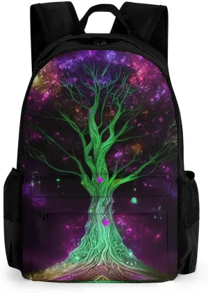 Mystery Tree Of Life Fantasy Magic Art Rucksacks Lightweight Multipurpose Anti-Theft Shoulder Bag Big Capacity Laptop Book Bag Rucksack With Padded Straps