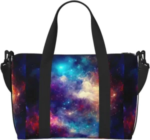 Nebula and Milky Way Travel Bag for Women Men Weekender Bags Carry on Overnight Bag Tote Bag Yoga Gym Bag for Gym, Work, Weekend, Travel, Personal Items