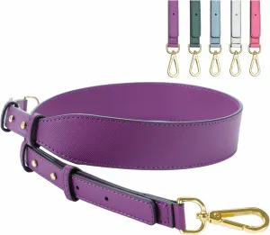 Nefelibata Purse Strap,Leather Purse Straps Replacement Crossbody,Retro Personalized Crossbody Bag Straps with Customized Metal Buckle for Handbag,Shoulder Bags(Glamour Purple)
