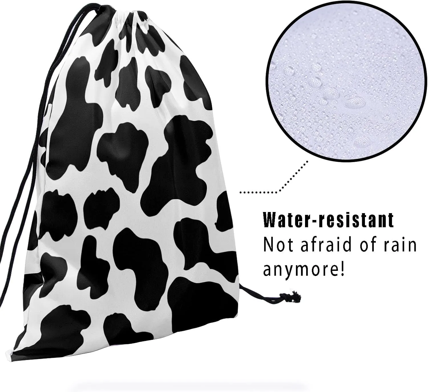 Nerxy Cow Grip Bag for Gymnasts - Black White Grip Bags for Gymnastics Aesthetic Farm Animal Gym Bags Drawstring Storage Bags Spot Gym Pouch Bags
