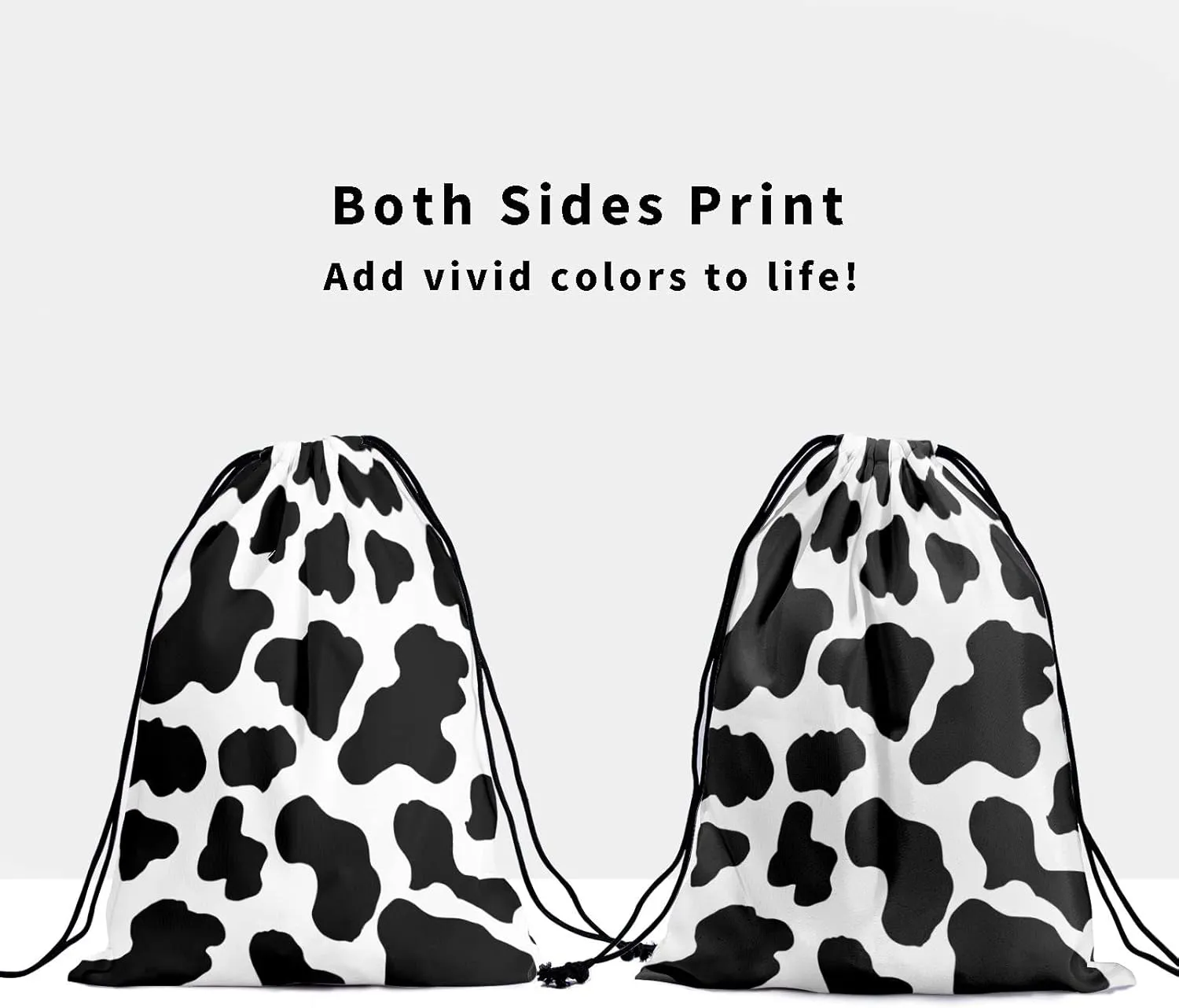 Nerxy Cow Grip Bag for Gymnasts - Black White Grip Bags for Gymnastics Aesthetic Farm Animal Gym Bags Drawstring Storage Bags Spot Gym Pouch Bags