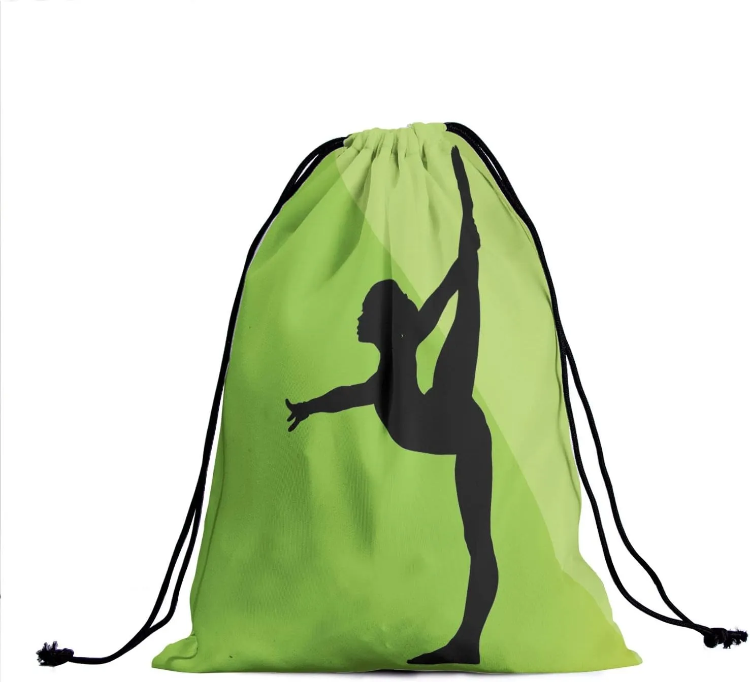 Nerxy Green Grip Bag for Gymnastics - Exercises Silhouette Gymnasts Gym Bag Drawstring Storage Bags Pouch Shoe Bags Adjustable Polyester Towel Bag