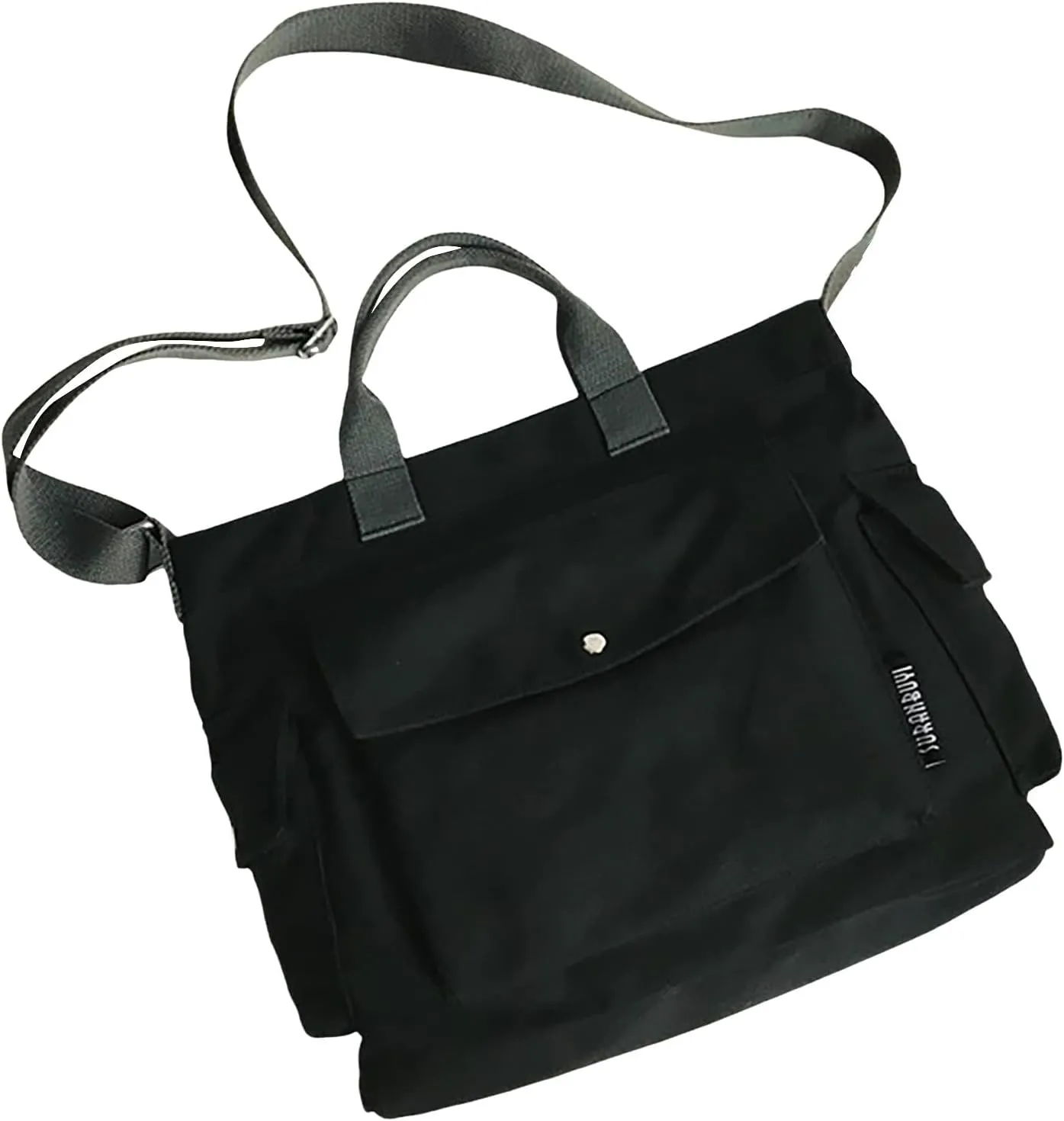 New Canvas Solid Color Simple Fashion One Shoulder Messenger Bag Bag for Men Shoulder Bags (Black, One Size)