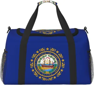 New Hampshire state flag print Carry on Bag Underseat Personal Item Bag Travel Duffel Bag Gym Carry On Sports Bag