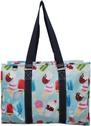 NGIL All Purpose Organizer 18" Large Utility Tote Bag 2018 Spring Collection (Ice Cream World Aqua)
