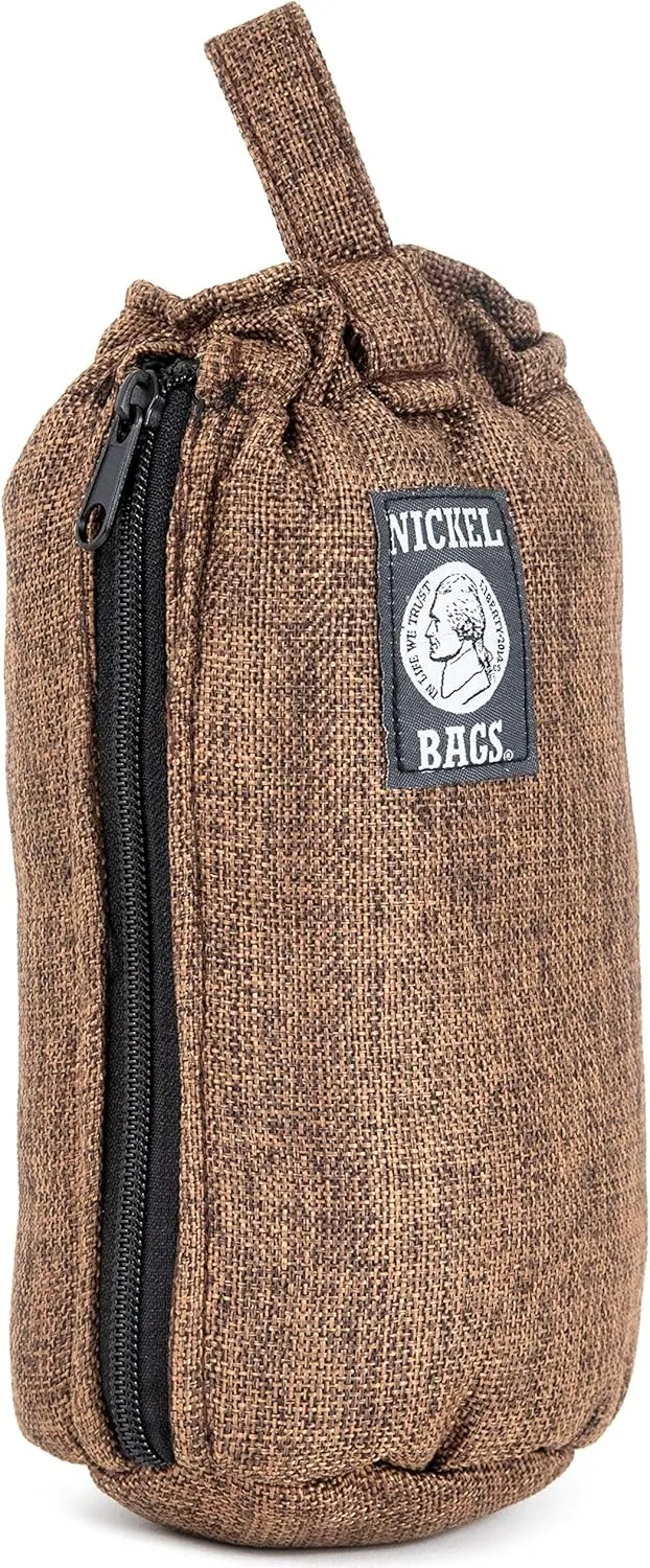Nickel Bags Padded Drawstring Duffle Tube | Heavy Duty Duffle Bag with Protective Hemp Exterior for (8 Inch, Brown)