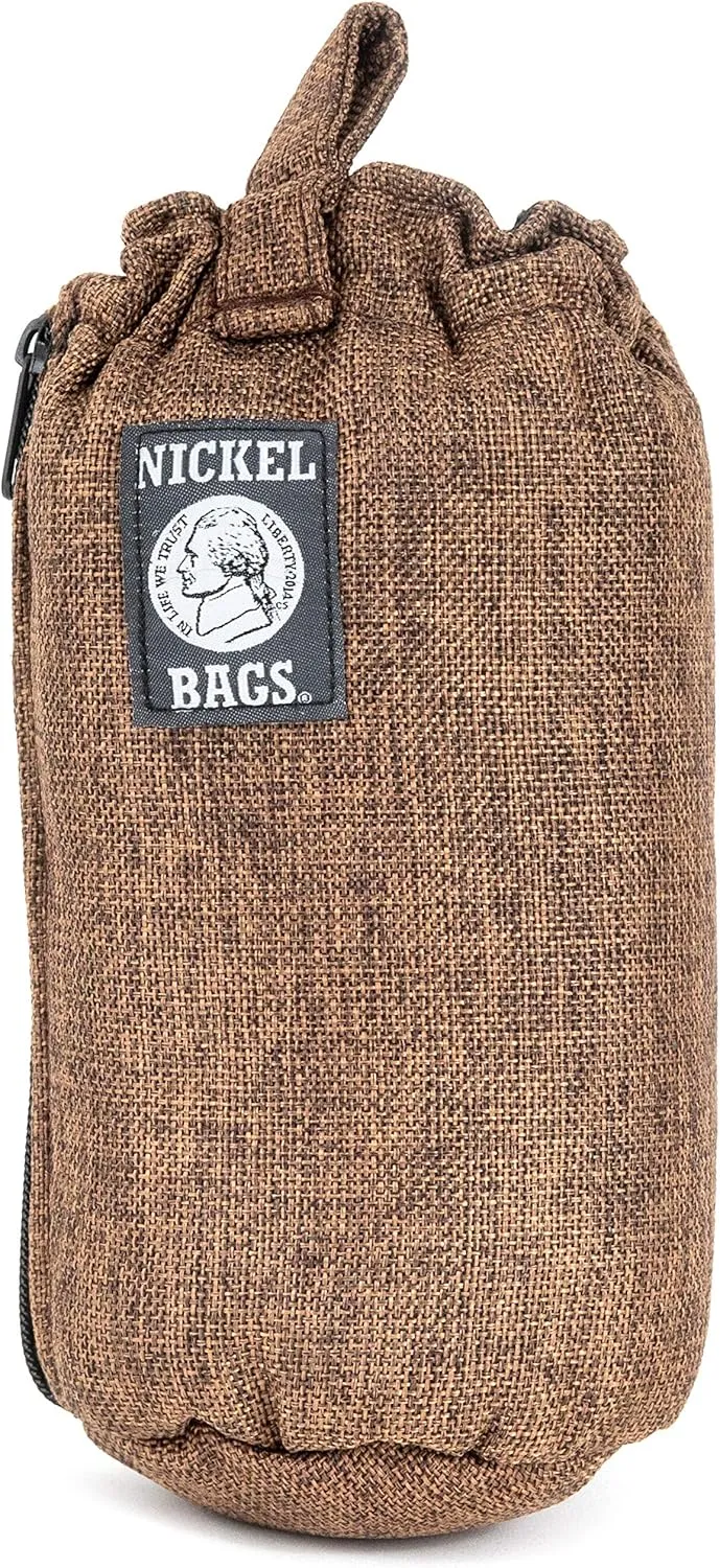 Nickel Bags Padded Drawstring Duffle Tube | Heavy Duty Duffle Bag with Protective Hemp Exterior for (8 Inch, Brown)