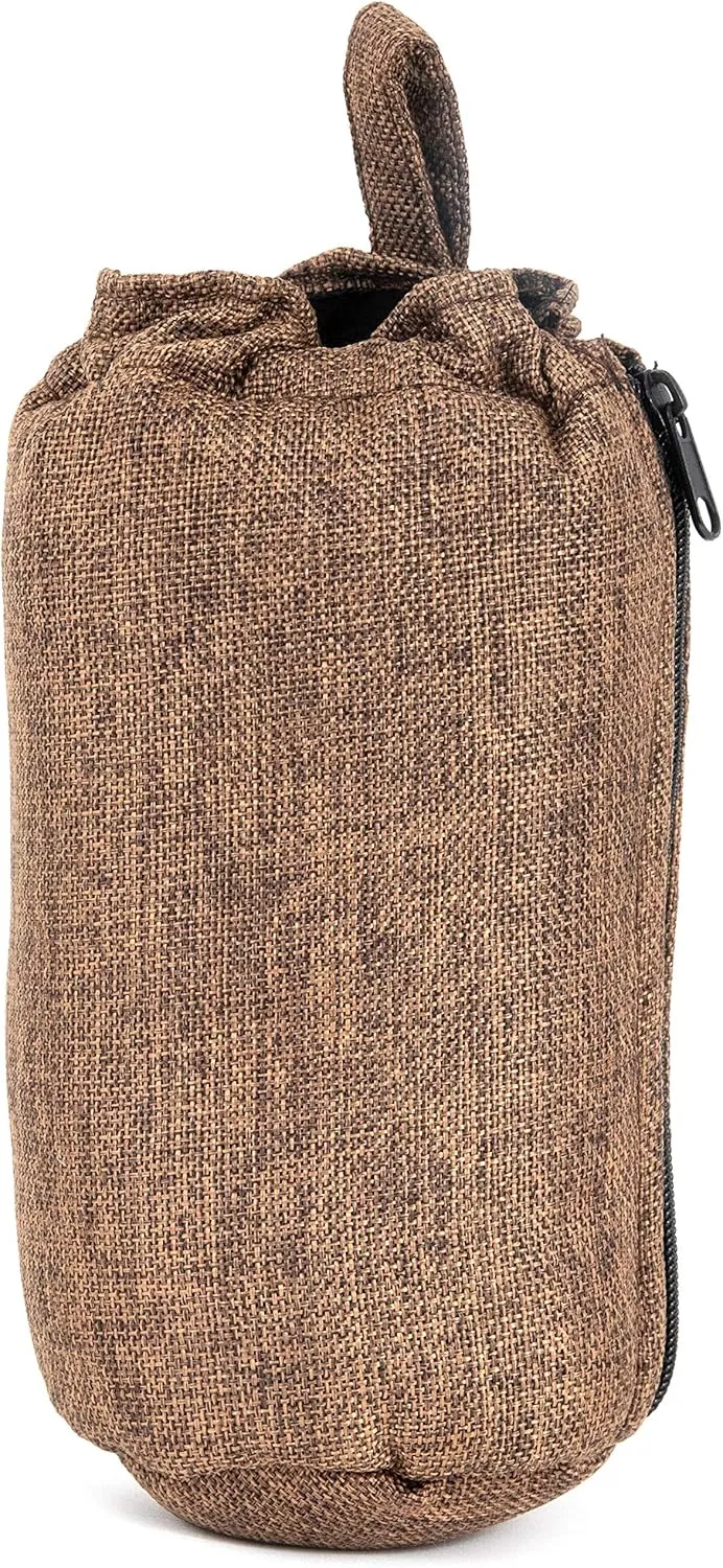 Nickel Bags Padded Drawstring Duffle Tube | Heavy Duty Duffle Bag with Protective Hemp Exterior for (8 Inch, Brown)