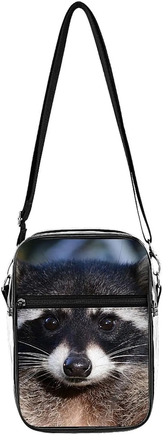 Northern Raccoon's Face Clear Stadium Crossbody Bags Adjustable Strap Shoulder Purse for Women and Men