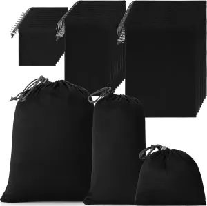 Nuogo 30 Pcs Adult Game Toy Storage Bags 3 Sizes Microfiber Drawstring Bag Adjustable Toys Organizer Foldable Ditty Bag Pouch for Jewelry Cosmetic(Black)