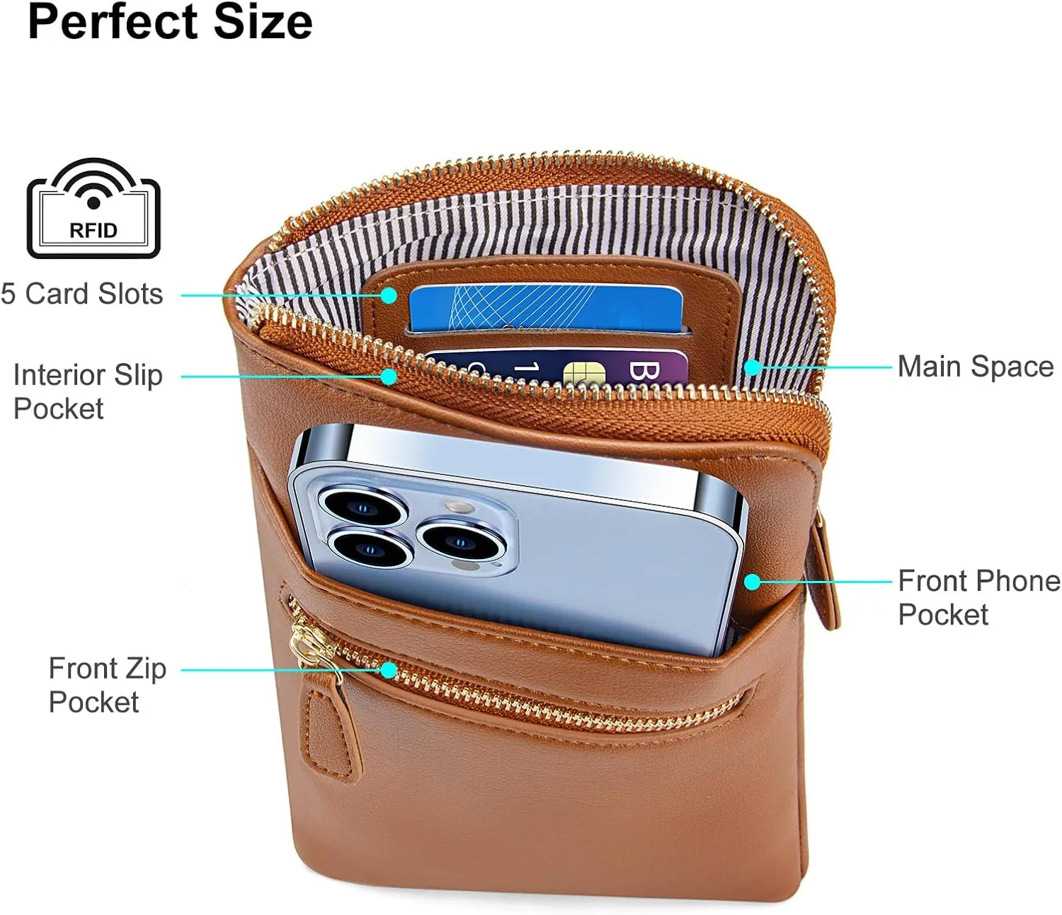 nuoku Small Crossbody Bags for Women Designer Cell Phone Bag Wallet Purses Adjustable Strap