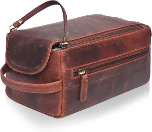 Oak Leathers Leather Shaving Bags for Travelling, Toiletry kit/organizer for Men