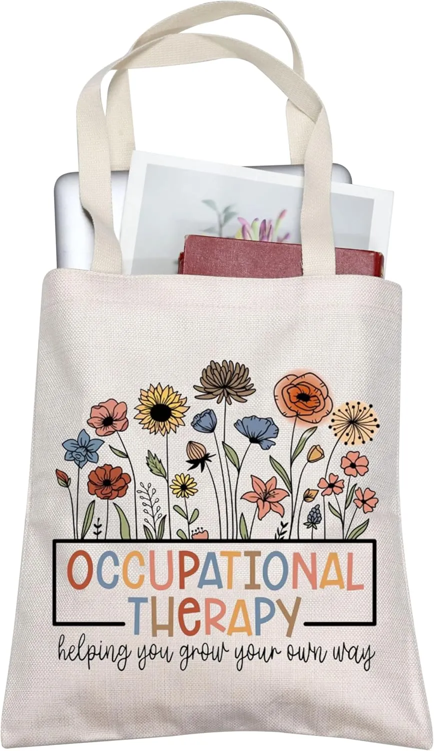 Occupational Therapy Tote Bag Pediatric Occupational Therapist Gift OT Helping You Grow Your Own Way Reusable Shoulder Bag