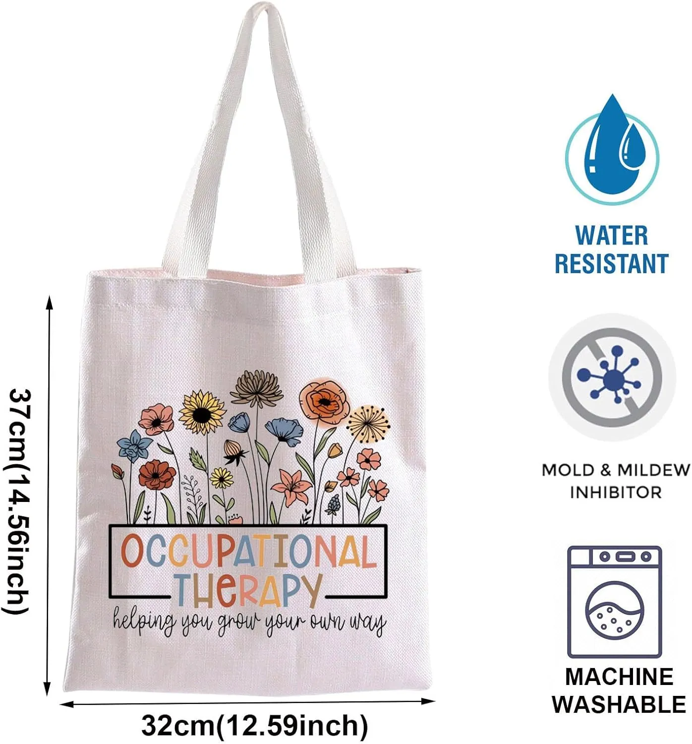 Occupational Therapy Tote Bag Pediatric Occupational Therapist Gift OT Helping You Grow Your Own Way Reusable Shoulder Bag
