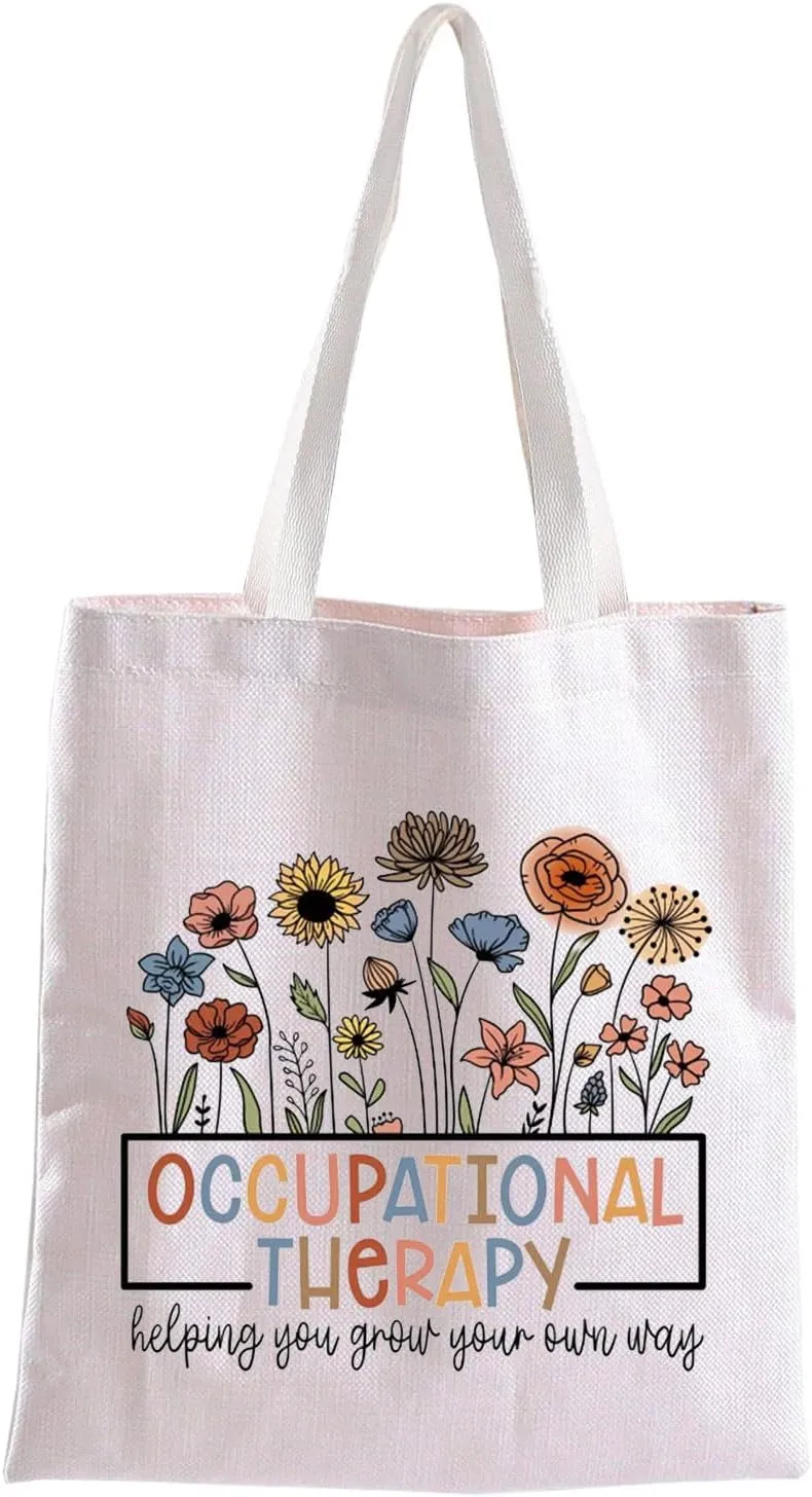Occupational Therapy Tote Bag Pediatric Occupational Therapist Gift OT Helping You Grow Your Own Way Reusable Shoulder Bag