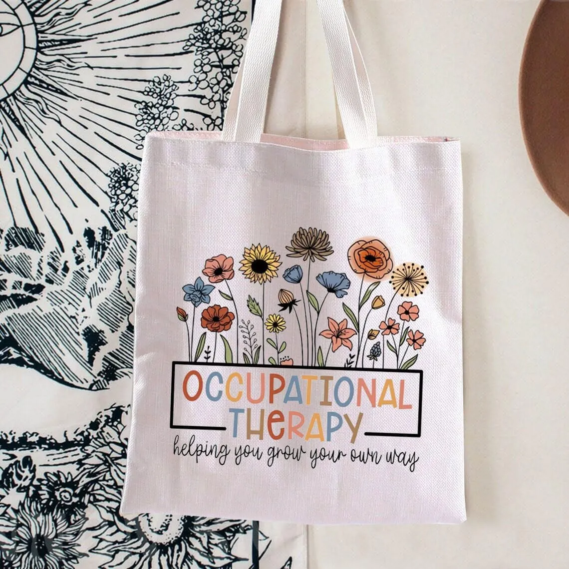 Occupational Therapy Tote Bag Pediatric Occupational Therapist Gift OT Helping You Grow Your Own Way Reusable Shoulder Bag