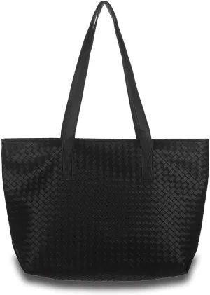 Octwine Black Brown Oversize Leather Tote Women Weekender Bag Shopper Handbag Travel Large Shoulder Bag for Women
