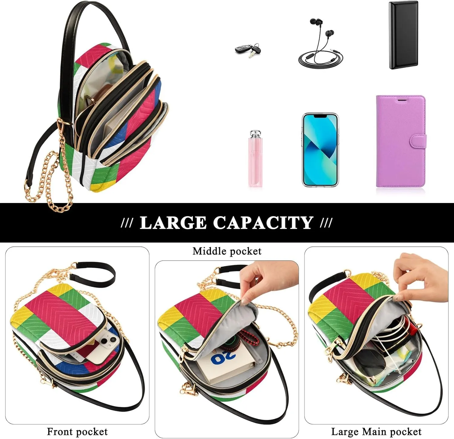 ODAWA Guinea Flag National Guinean Women Bags Crossbody Cell Phone Crossbody Bags for Women Small Sling Crossbody Bags