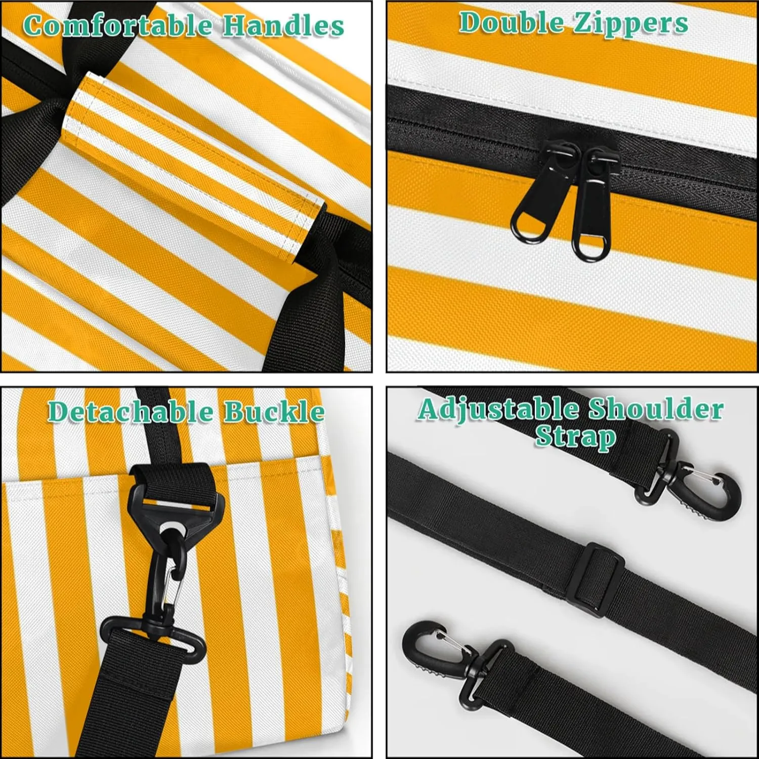 Orange Striped 18 inch Small Gym Bag for Women and Men, Lightweight Carry On Weekender Bag Mini Duffel Bag for Travel Sports Workout