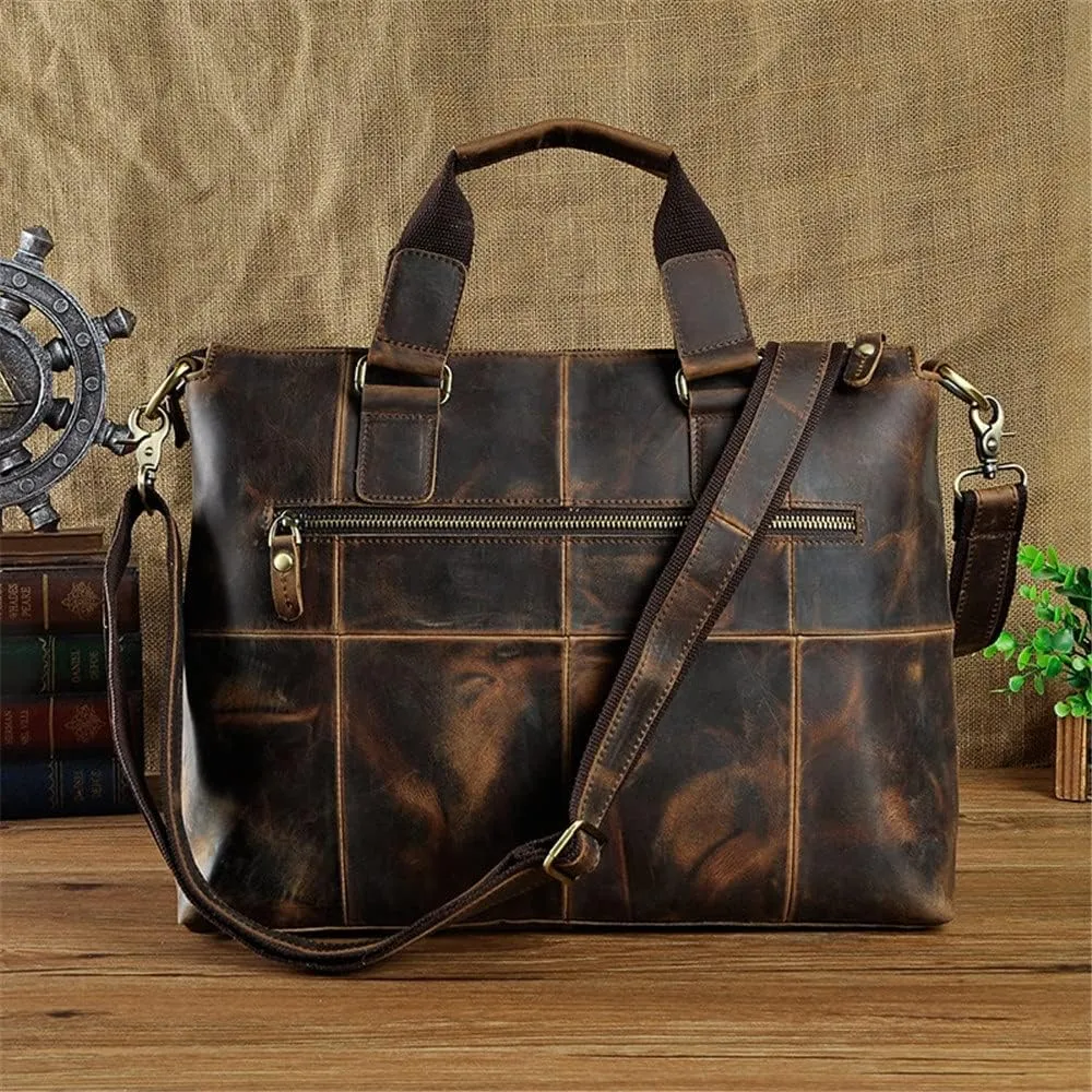 Original Men's Handbag Retro Large Capacity Briefcase Business Computer Bag Diagonal Bag