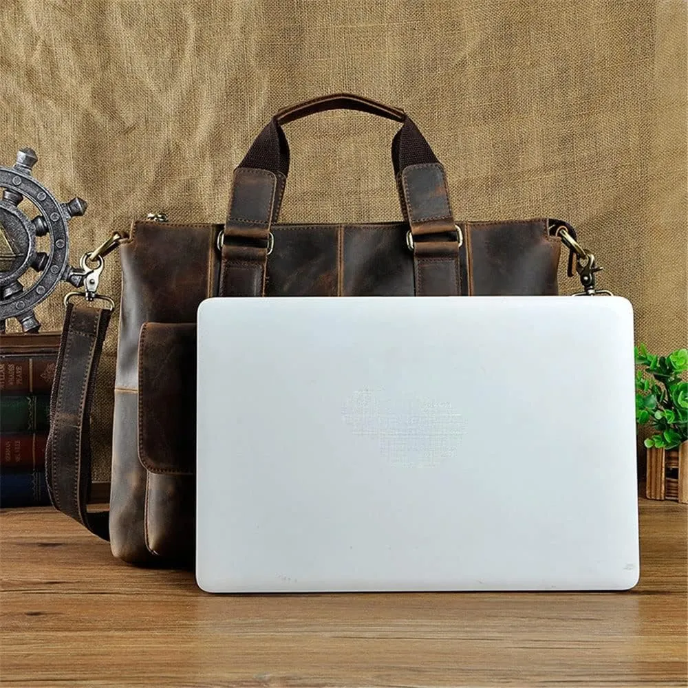 Original Men's Handbag Retro Large Capacity Briefcase Business Computer Bag Diagonal Bag