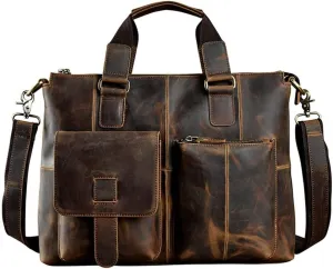 Original Men's Handbag Retro Large Capacity Briefcase Business Computer Bag Diagonal Bag