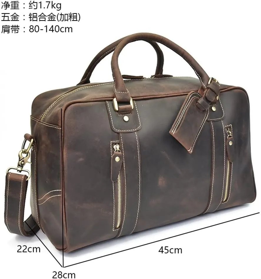 Original Retro Men's Handbag Large-capacity Travel Bag Diagonal Luggage Bag Travel Business Bag