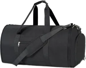 OTraki Carry On Garment Bag with Shoe Pouch for Travel, Convertible Garment Duffle Bag Suit Bags for Men Women,45L 2 in 1 Hanging Suitcase Suit Dress Travel Bags, Black