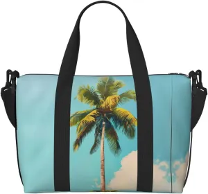 Palm Tree Print Versatile Gym Sports Bag,Companion For Your Journeys And Fitness Routines
