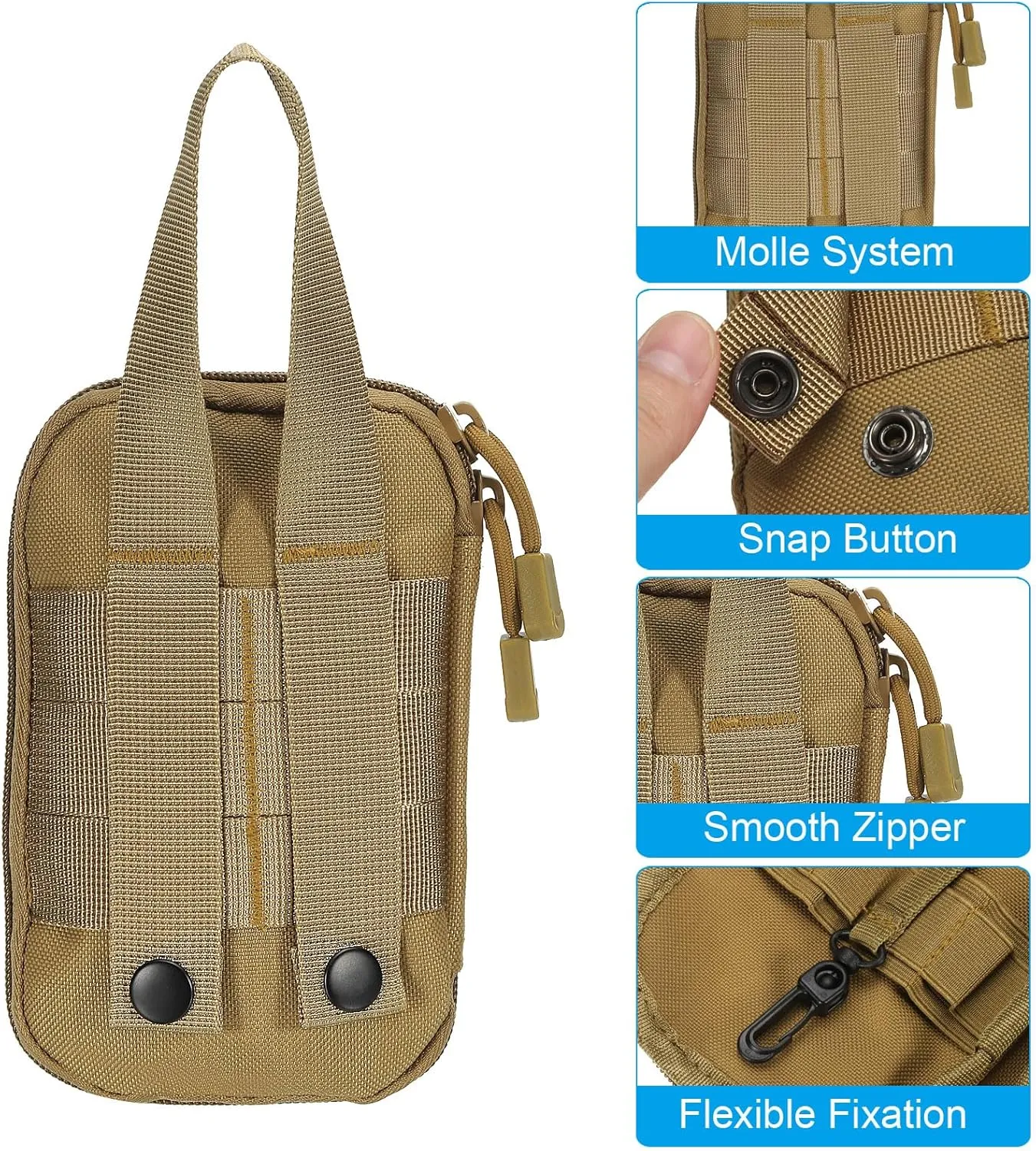 PATIKIL Dump Pouch, Folding Dump Waist Bag Roll-Up Drawstring Tool Storage Pack Backpack Accessories Shooting Climbing Outdoor Sports Bag