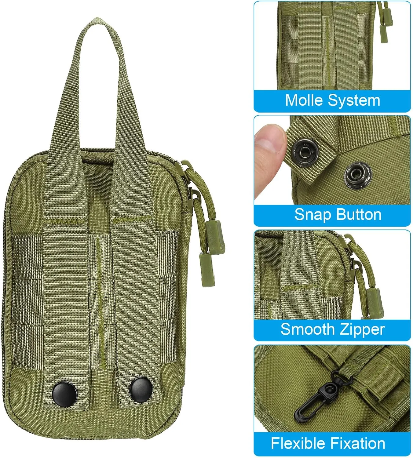 PATIKIL Dump Pouch, Folding Dump Waist Bag Roll-Up Drawstring Tool Storage Pack Backpack Accessories Shooting Climbing Outdoor Sports Bag