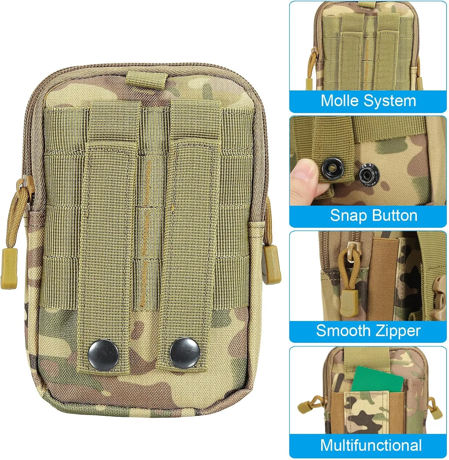 PATIKIL Dump Pouch, Folding Dump Waist Bag Roll-Up Drawstring Utility Tool Storage Pack Backpack Shooting Outdoor Sports Bag