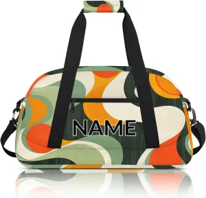 Personalized Custom Retro Waves Gym Bag for Women Men Carry on Travel Duffel Tote Swirl Fluid Vintage Overnight Workout Weekender Bag