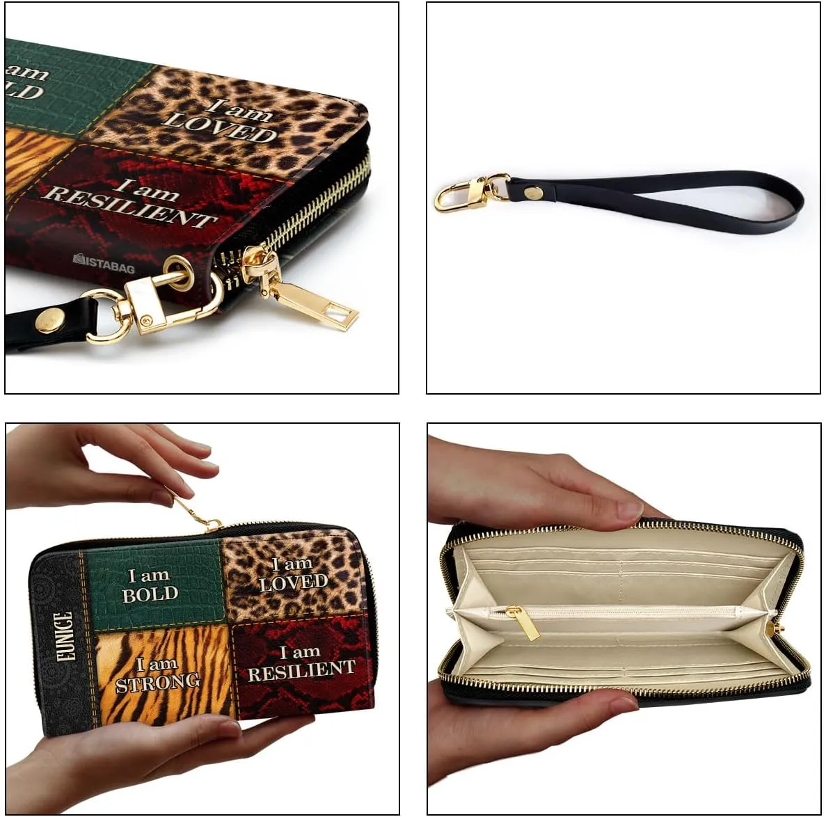 Personalized Leather Wallet For Women - I Am Bold - African Pride Woman Clutch Purse - Gifts For Black Women African Queen - Black Girl Bag Purse