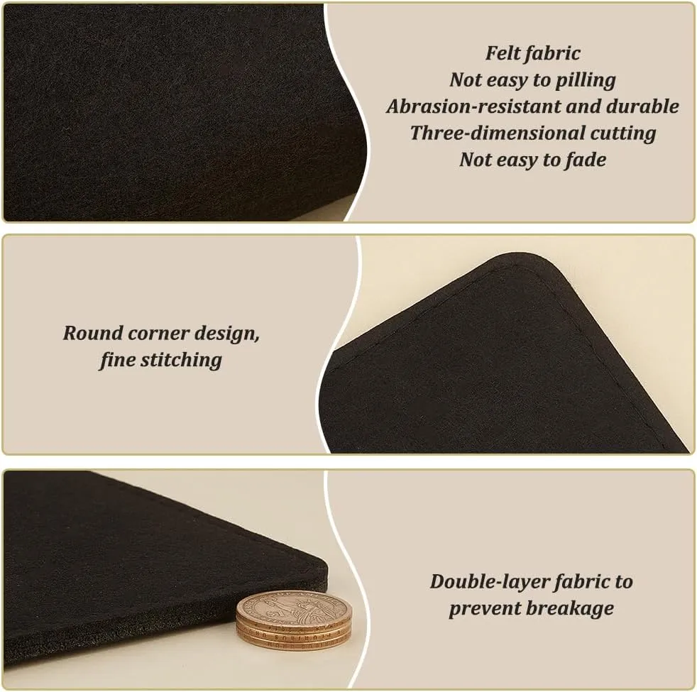 PH PandaHall 2pcs Felt Bag Base Shapers, 14.4x6.5'' Black Purse Organizer Inserts for Rectangle, Flat, Leather, Backpack, Tote, Travel Bags