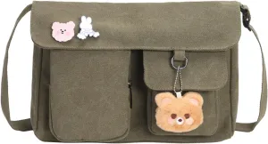Phaoullzon Kawaii Crossbody Bag Cute Messenger Bags Canvas Shoulder Purse Gifts for Teens