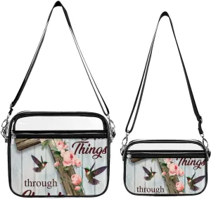 Philippians with Flower Cross Transparent Cross Bag Two-piece Set, Fashionable Transparent Bag